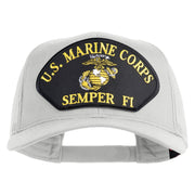 U.S. Marine Corps Semper Fi Black Patched Solid Cotton Twill Mesh Prostyle Cap - White OSFM