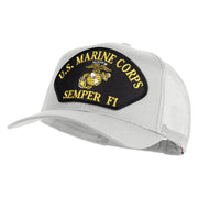 U.S. Marine Corps Semper Fi Black Patched Solid Cotton Twill Mesh Prostyle Cap - White OSFM