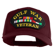Gulf War 90-91 Veteran Patched Solid Cotton Twill 5 Panel Prostyle Snap Cap - Maroon OSFM