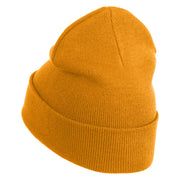 Baseball Sport Iron on Patched 12 Inch Long Knitted Beanie - Camel OSFM