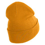 Baseball Sport Iron on Patched 12 Inch Long Knitted Beanie - Camel OSFM