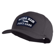 Scuba Hair Don't Care Patched Retro Cotton Blend Snapback Cap - Charcoal OSFM