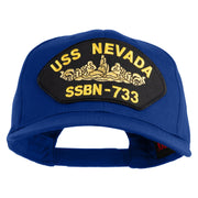 USS Nevada Submarine SSBN-733 Patched Solid Cotton Twill Pro Style Cap - Royal OSFM