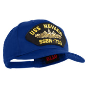 USS Nevada Submarine SSBN-733 Patched Solid Cotton Twill Pro Style Cap - Royal OSFM