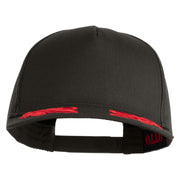 Scrambled Eggs Red Patched Solid Cotton Twill 5 panel Mesh Back Cap - Charcoal OSFM