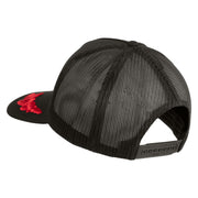 Scrambled Eggs Red Patched Solid Cotton Twill 5 panel Mesh Back Cap - Charcoal OSFM
