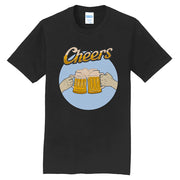 Cheers Beers Graphic Design Men's Big Size Port & Company Fan Favorite Crew Neck Tee Shirt