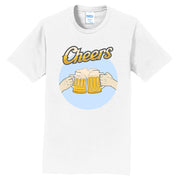 Cheers Beers Graphic Design Men's Big Size Port & Company Fan Favorite Crew Neck Tee Shirt