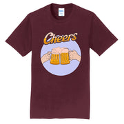 Cheers Beers Graphic Design Men's Big Size Port & Company Fan Favorite Crew Neck Tee Shirt