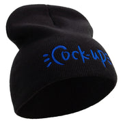 Cook Up Embroidered 8 inch Acrylic Short beanie - Black OSFM