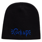 Cook Up Embroidered 8 inch Acrylic Short beanie - Black OSFM