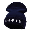 Moon Phases Embroidered Long Beanie Made in USA