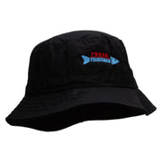 Proud Fisherman Embroidered Pigment Dyed Bucket Hat - Black OSFM