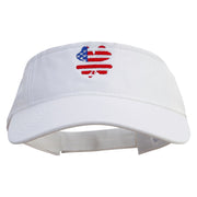 Irish American Flag Embroidered Pro Style Cotton Twill Washed Visor - White OSFM