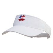 Irish American Flag Embroidered Pro Style Cotton Twill Washed Visor - White OSFM