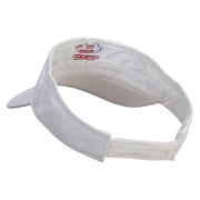 Irish American Flag Embroidered Pro Style Cotton Twill Washed Visor - White OSFM