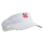 Irish American Flag Embroidered Pro Style Cotton Twill Washed Visor - White OSFM