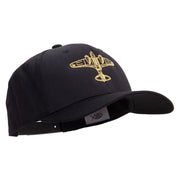 US Fighter Aircraft Embroidered Six Panels Pro Style Cap - Black OSFM