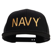 Licensed US Navy Embroidered Flexfit Snapback Style Cap - Black OSFM