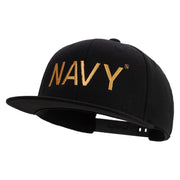 Licensed US Navy Embroidered Flexfit Snapback Style Cap - Black OSFM