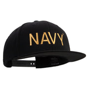 Licensed US Navy Embroidered Flexfit Snapback Style Cap - Black OSFM