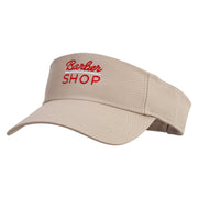 Barber Shop Embroidered Cotton Twill Sun Visor - Khaki OSFM