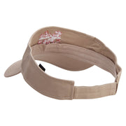 Barber Shop Embroidered Cotton Twill Sun Visor - Khaki OSFM