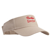 Barber Shop Embroidered Cotton Twill Sun Visor - Khaki OSFM