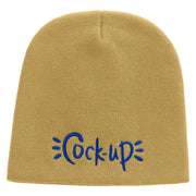 Cook Up Embroidered 8 inch Acrylic Short beanie - Khaki OSFM