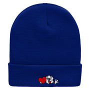 Soccer Love Embroidered 12 Inch Long Knitted Beanie - Royal OSFM