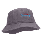 Proud Fisherman Embroidered Pigment Dyed Bucket Hat - Charcoal OSFM