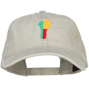 Benin Map Flag Embroidered Washed Cap