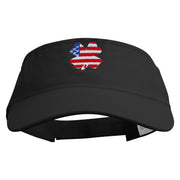 Irish American Flag Embroidered Pro Style Cotton Twill Washed Visor - Black OSFM