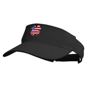 Irish American Flag Embroidered Pro Style Cotton Twill Washed Visor - Black OSFM