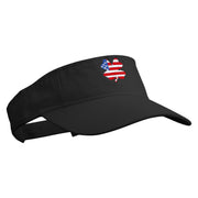 Irish American Flag Embroidered Pro Style Cotton Twill Washed Visor - Black OSFM