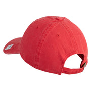 4th Marine Division Retired Embroidered Washed Solid Pigment Dyed Cotton Twill Brass Buckle Cap - Red OSFM