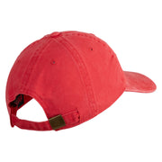 4th Marine Division Retired Embroidered Washed Solid Pigment Dyed Cotton Twill Brass Buckle Cap - Red OSFM