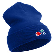 Fish Flock Gang Embroidered 12 Inch Solid Long Beanie Made in USA - Royal OSFM