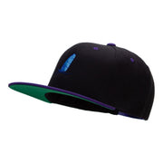 Wave Life Embroidered Wool Blend 2 Tone Classic Snapback - Black-Purple OSFM