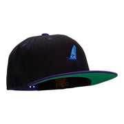 Wave Life Embroidered Wool Blend 2 Tone Classic Snapback - Black-Purple OSFM