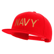 Licensed US Navy Embroidered Flexfit Snapback Style Cap - Red OSFM