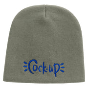 Cook Up Embroidered 8 inch Acrylic Short beanie - Grey OSFM