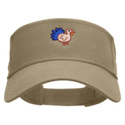 Baby Turkey Embroidered Cotton Twill Sun Visor