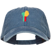 Benin Map Flag Embroidered Washed Cap