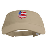 Irish American Flag Embroidered Pro Style Cotton Twill Washed Visor - Khaki OSFM