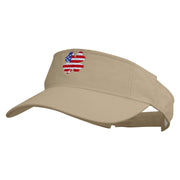 Irish American Flag Embroidered Pro Style Cotton Twill Washed Visor - Khaki OSFM