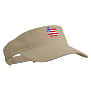 Irish American Flag Embroidered Pro Style Cotton Twill Washed Visor - Khaki OSFM