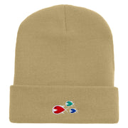 Fish Flock Gang Embroidered 12 Inch Solid Long Beanie Made in USA - Khaki OSFM