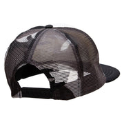 Checkered Flags Racing Patched Flat Bill Foam Camo Mesh Trucker Cap