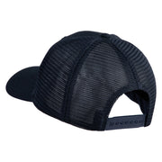 Old English White S Patched Cotton Deluxe Trucker Ball Cap - Navy Navy OSFM